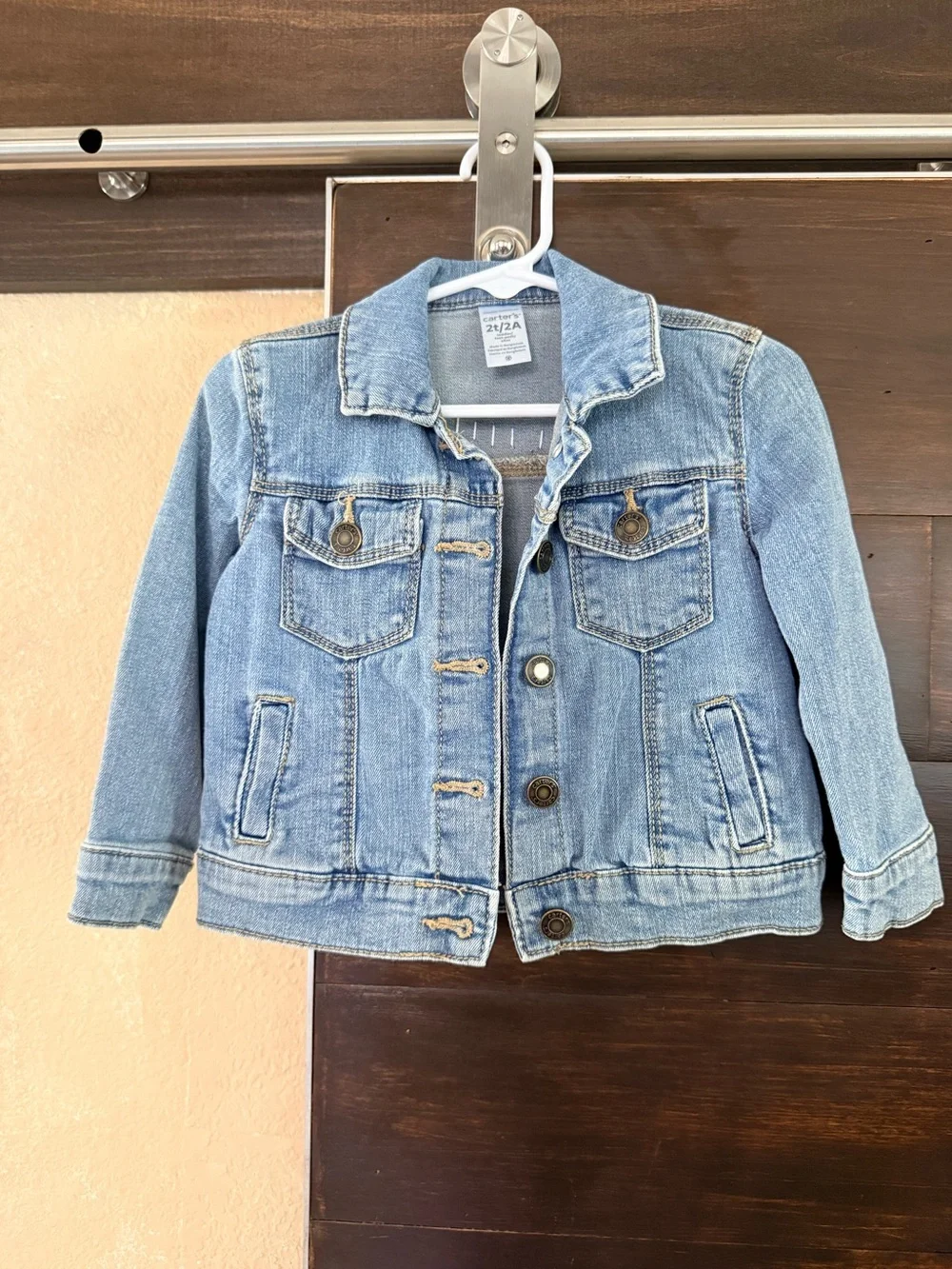 Upcycled Badass Hawaiian Rooster Distressed Denim Jacket Size 2T